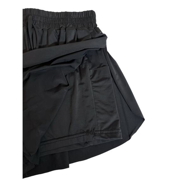 Exarus Pack of 2 Girls Kids High Waisted Running Short Tennis Size 14 Black Pink - Picture 9 of 12